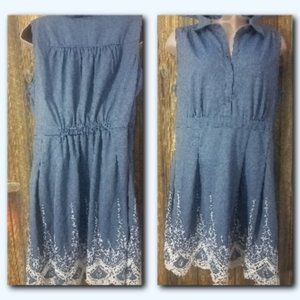 Westport Ladies Blue Denim Light Weight Lace Dress